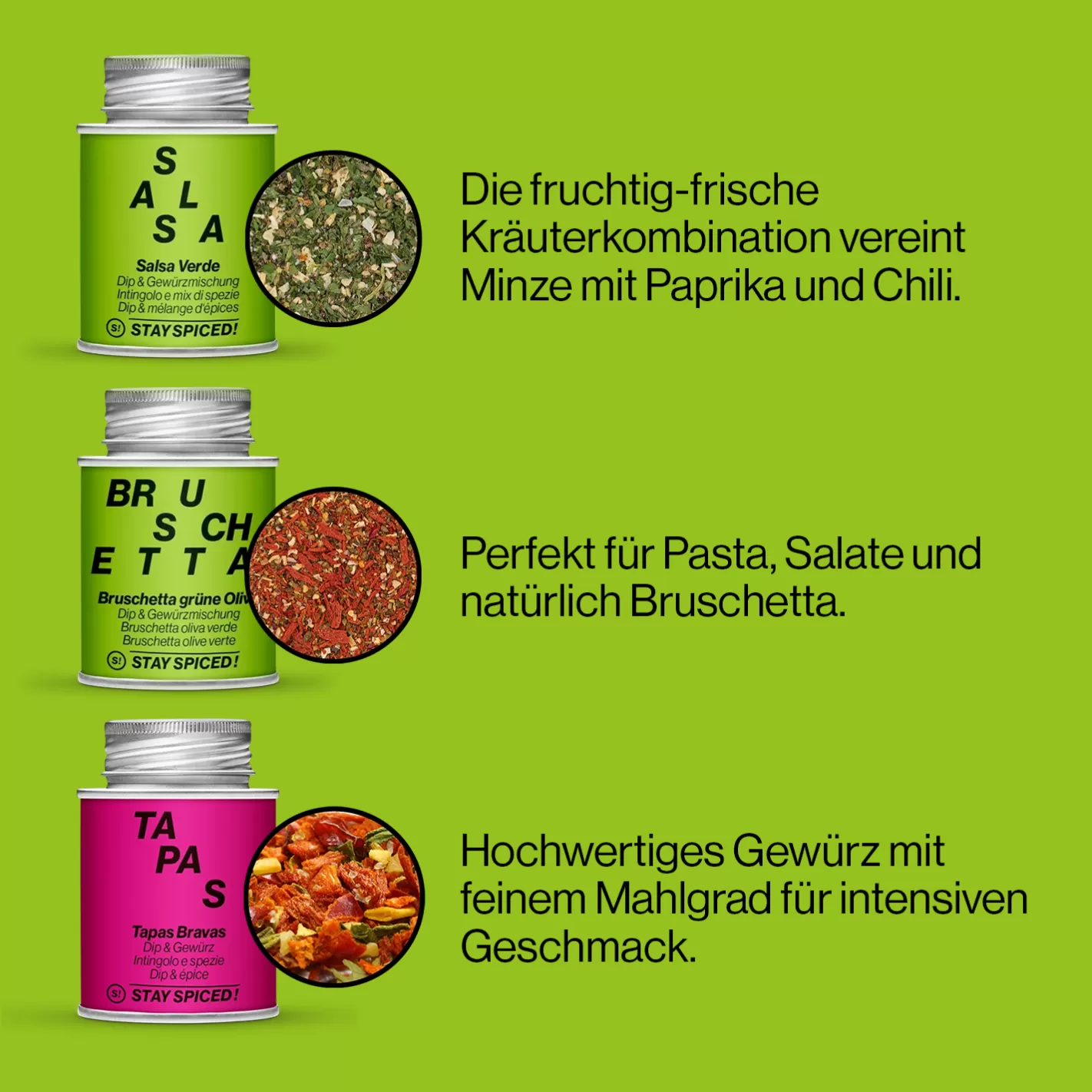 STAY SPICED DIP IT | Gewürze Set & Olivenöl | 3 Gewürze und 1 Olivenöl in der Box Outlet